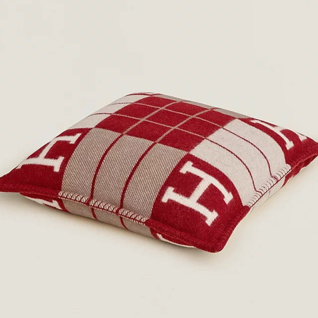 H Throw Pillow Red