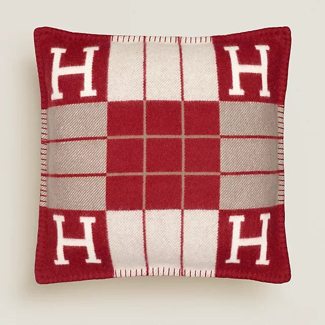 H Throw Pillow Red