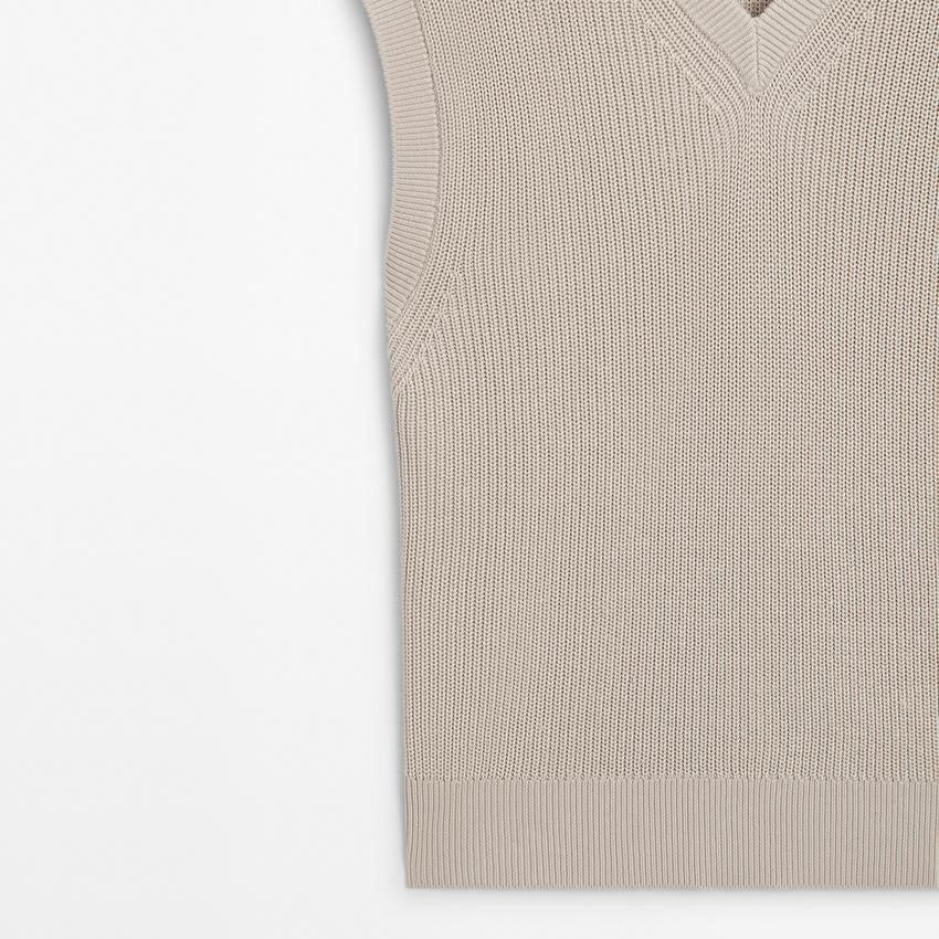 Ribbed Knit Vest Beige