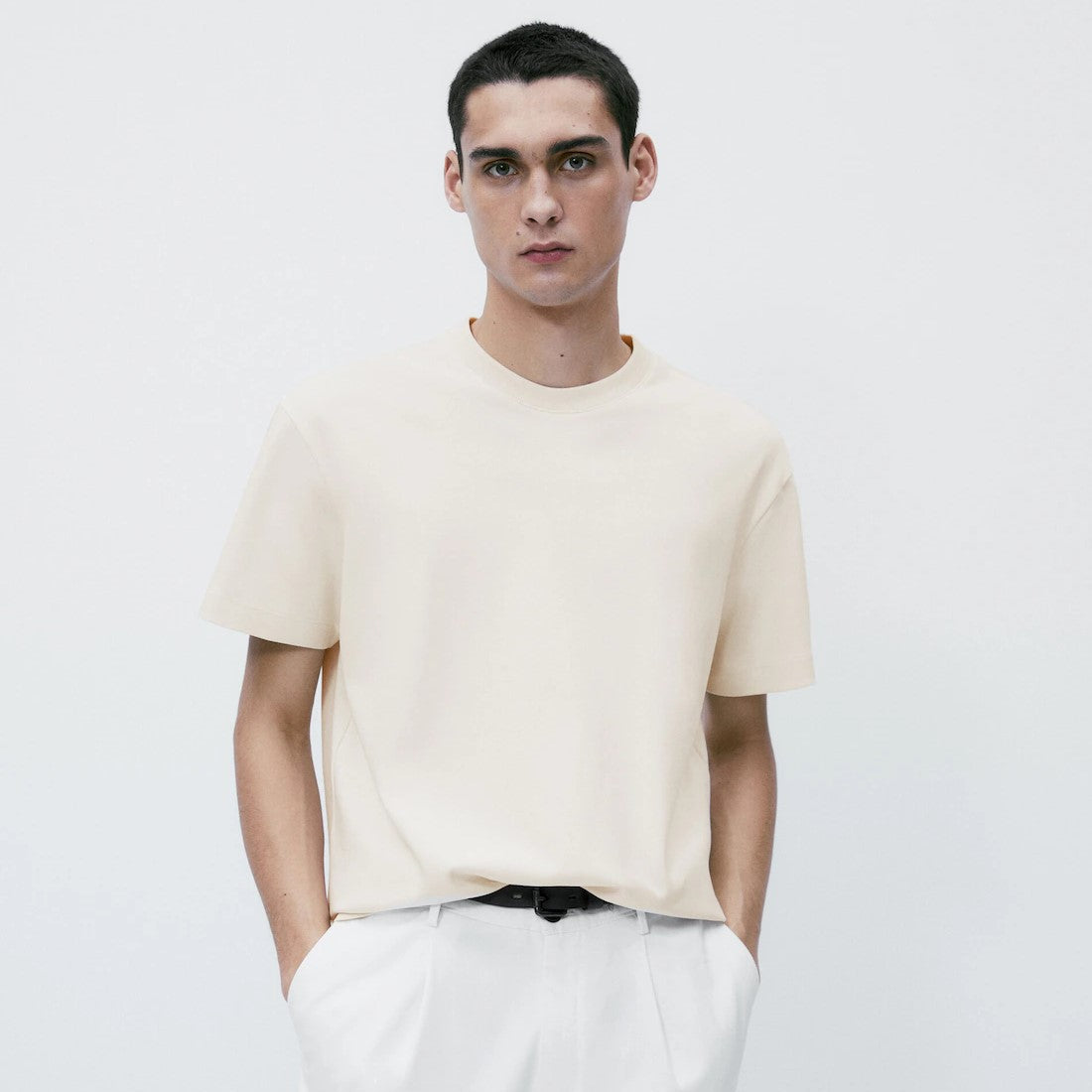 Crew Neck T-Shirt Cream