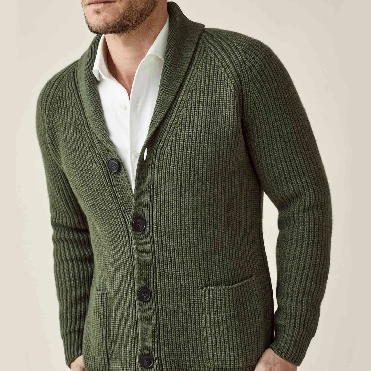 Shawl Cardigan Olive Green