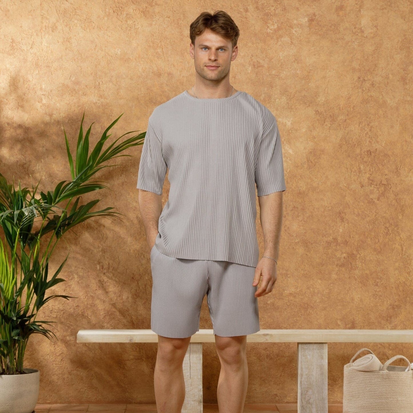 Pleat T-Shirt Gray