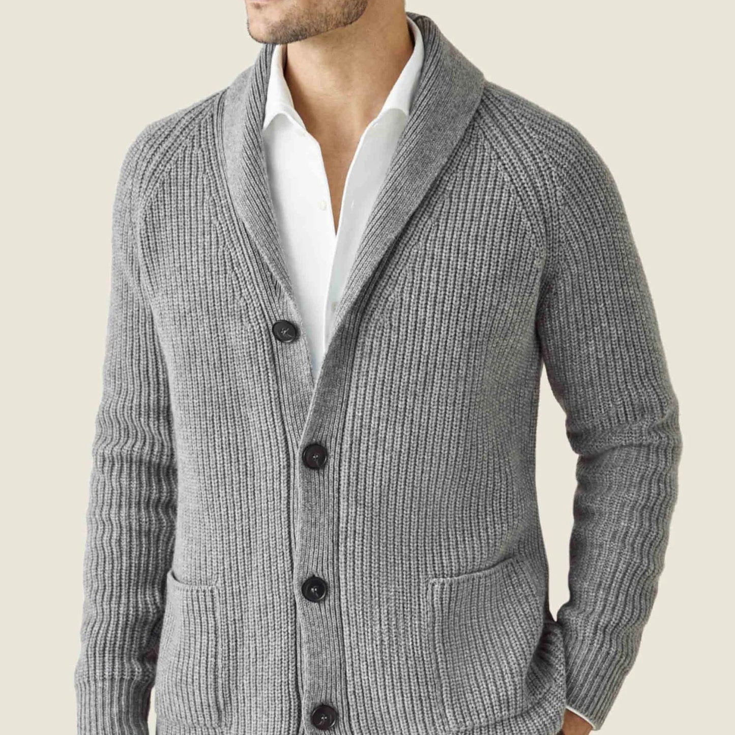 Shawl Cardigan Light Grey