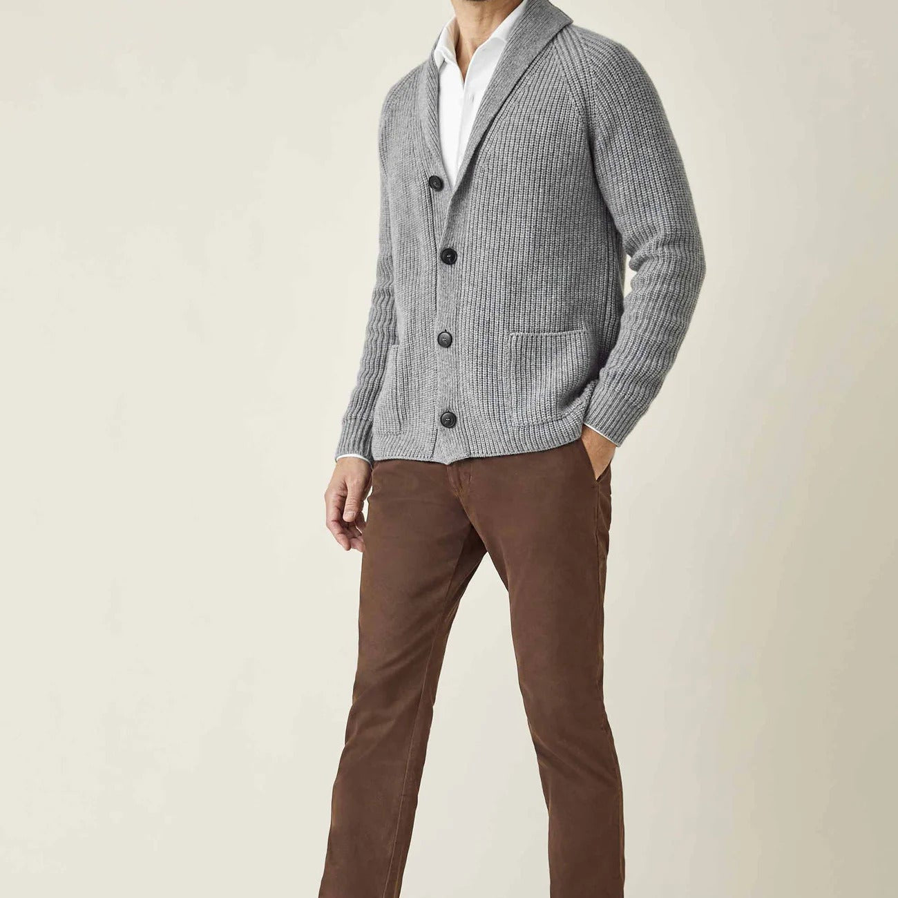 Shawl Cardigan Light Grey