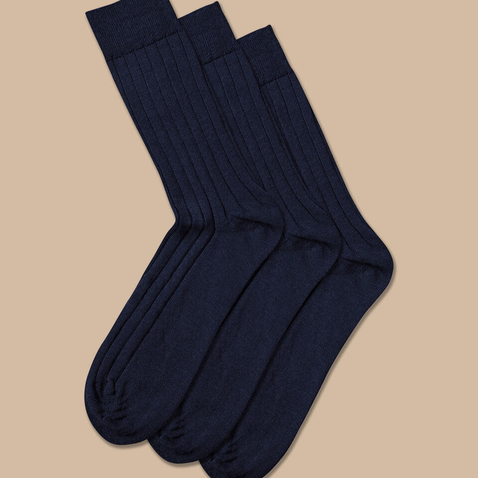 Merino Socks 3 Pack Navy