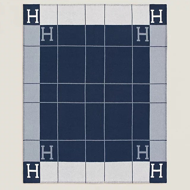 H Throw Blanket Navy
