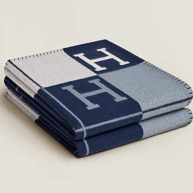 H Throw Blanket Navy