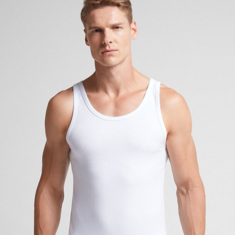 Round-Neck Vest White
