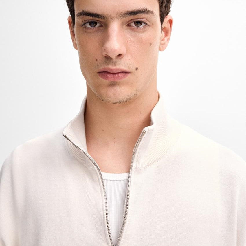 Quarter Zip White