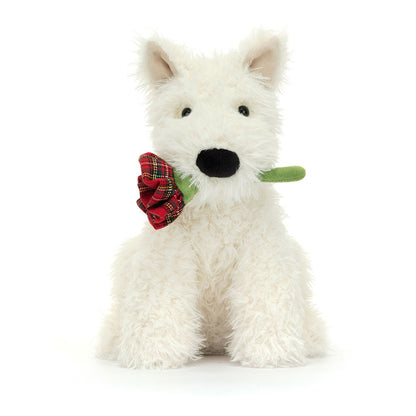 Plush Scottie Dog with Flower