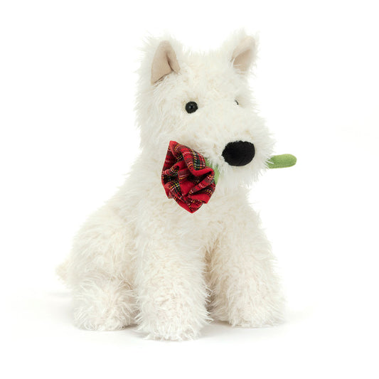 Plush Scottie Dog with Flower