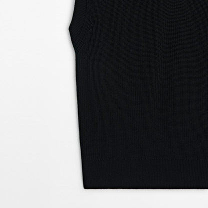 Ribbed Knit Vest Black