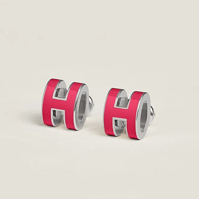 H Earrings Red