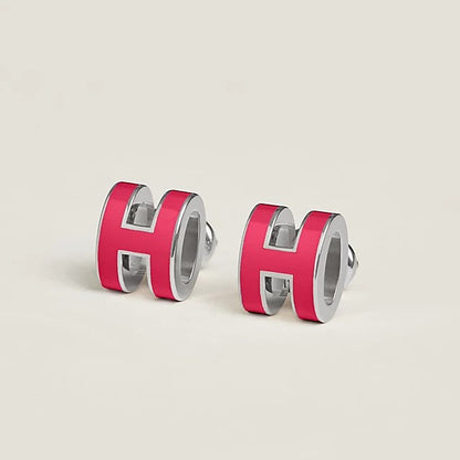 H Earrings Red